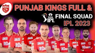 IPL 2023|Punjab Kings Full and Final Squad|Punjab King Final Squad IPL 2023|PNB.K Final Players list