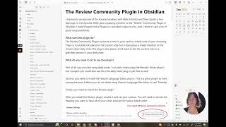 Obsidian Plugin Spotlight - The Review Plugin