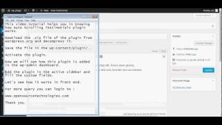Auto Scrolling Testimonials - Wordpress Plugin Tutorial