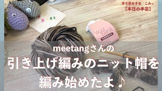 meetangさんの引き上げニット帽を編み始めたよ♪【本日の手芸】today's handicraft