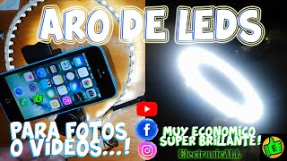 como hacer un ARO de LUZ LED para videos o fotografía muy fácil y económico, SUPER BRILLANTE!
