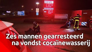 Politie vindt zes verstopte mannen in cocaïnewasserij