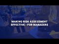 Making Risk Assessment Effective - For Managers | Human Focus