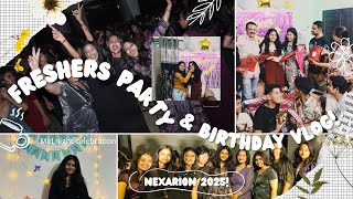 freshers party and birthday vlog!💅🥂 surprises , midnight celebration, freshers in medical College 🎀