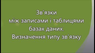 Типи зв'язків в  базах даних. 9 клас