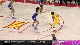 Izaiah Brockington Highlights (TCU at Iowa State) 19 pts, 12 rebs, 2 stls