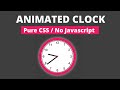 Pure CSS Animated Clock || CSS Neumorphism Clock UI Design