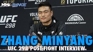 Zhang Mingyang on Historic Win: 'I Visualized This Moment' After Sacrifices to Reach UFC  | UFC 298