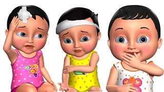 Five Little Babies jumping on the Bed | Kids' Songs | 3D Nursery Rhymes for Children