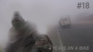 Someone's body † in the fog. Bicycle touring around the world.