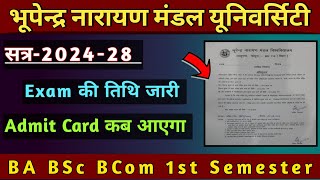 bnmu Madhepura first semester exam date 2024 || हुआ जारी || bnmu UG first semester exam date 2024