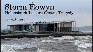 Helensburgh Leisure Centre being destroyed by Storm Éowyn