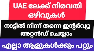 ദുബൈ നിരവതി അവസരങ്ങൾ മിനിമം യോഗ്യത പത്താം ക്ലാസ്സ്‌ |Job vacancy  |Malayalam