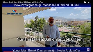 Alimos Satılık Daire 116 m2 1999 yapımı 320.000 Euro