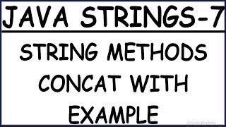 CONCAT METHOD IN JAVA STRING WITH EXAMPLE