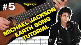 Michael Jackson Earth Song Acoustic Guitar Tabs, Guitar Tutorial (guitarclub4you)