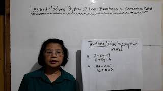 Math 8 - C4L4: Solving System of Linear Equations by Comparison Method