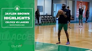 HIGHLIGHT: Jaylen Brown PRACTICES Free Throws at Celtics Shootaround
