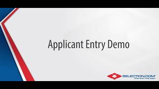 Applicant Entry