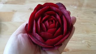 Art In Beetroot Rose Flower - Vegetable Carving Garnish