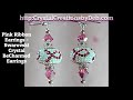 pink ribbon earrings swarovski crystal becharmed earrings