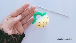 🍉Watermelon crochet bag keychain | Easy & quick project | Gantungan kunci tas rajut semangka 🍉