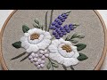 wild lupine and peony bouquet embroidery tutorial for beginners