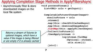 Java CompletableFuture ImageStreamGang Example: Applying Completion Stage Methods (Part 2)