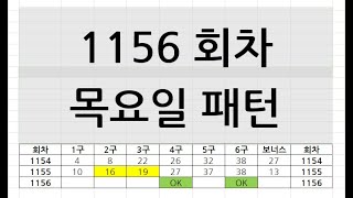 (운빨로또) 1156회 목요일  연구한 패턴 3가지 올립니다.#로또 #1156회#로또패턴