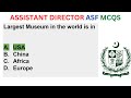 Most Important mcqs for test preparation of Assistant Director ASF | FPSC | 2022