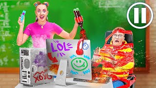 EXTREME 24 HOURS PAUSE CHALLENGE || My Sister Control Me! Mini Games and Funny Situations by 123 GO!