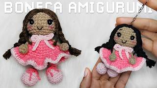 How to crochet a Mini Doll | Amigurumi Doll Keychain Step by Step | Easy for beginners