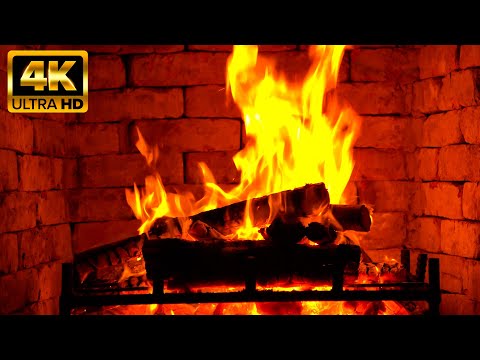 The Best Warm Fireplace Serenity (24 Hours) Stone Fireplace With Sounds Of Crackling Logs 4K