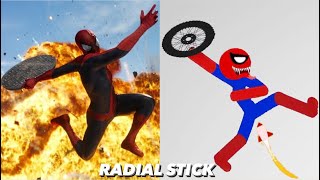 SPIDERMAN vs Stickman | Stickman Dismounting | funny and epic moments #