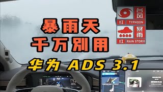 华为智驾 ADS 3.1 差点给干到河里去！？暴雨天都敢用智驾！车主后悔了没！？问界M7长途暴雨涉水极限测试！！