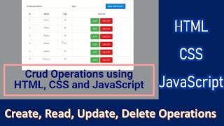 Employee CRUD Operations using HTML CSS JavaScript