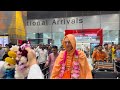 Sripada Bhakti Vikasa Swami Arrives at Delhi Airport