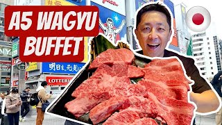 All You Can Eat A5 WAGYU Buffet in Osaka Japan 🇯🇵 Japanese Yakiniku BBQ!