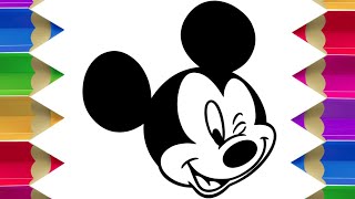 How to Draw MICKEY MOUSE FACE Step by Step Easy Guide Tutorial | Draw Sketch Doodle - MICKEY MOUSE