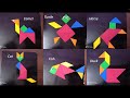 6 Tangram animals | Tangram activity | How to make Tangram animals | Easy tangram animals making |