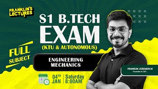 S1 KTU Exam | Engineering Mechanics - MEGA MARATHON | Franklin's Lectures