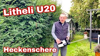 Litheli U20 Heckenschere mit 2.0 AH Akku im Test Review der Akkuheckenschere mit Powerbank Akku