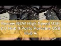 Review NEW High Speed USB 2.0 Hub 4 Ports Portable USB Hub 480 Mbps