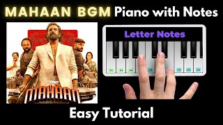 Mahaan BGM Piano Tutorial with Notes | Vikram | Santhosh Narayanan | 2023