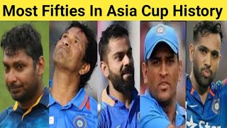 Top 10 Most Fifties In Asia Cup History 🏏 #shorts #sachintendulkar #rohitsharma #viratkohli