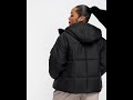 NIKE Sportswear Shiny Plus Classic Puffer Jacket Hooded Black Women | Asos