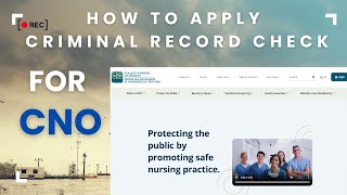 How to Apply CNO criminal record check