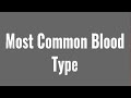 Most common blood type (blood group) in the world?