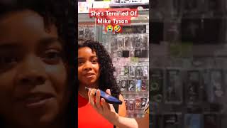 She's Terrified Of Mike Tyson 😭🤣 #shorts #funny #comedy #publicinterview #miketyson #mike