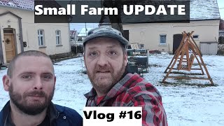 The Heating Install is in and it started snowing !! - Homesteading Small farm Vlog Update #16